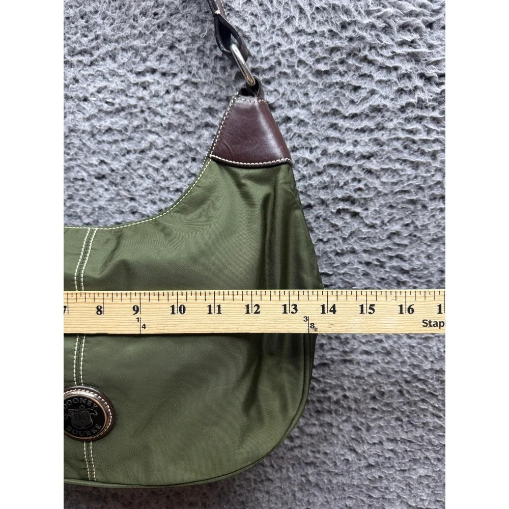 Dooney & Bourke Women's Nylon Brown Leather Strap‎ Hobo Shoulder Bag Army Green